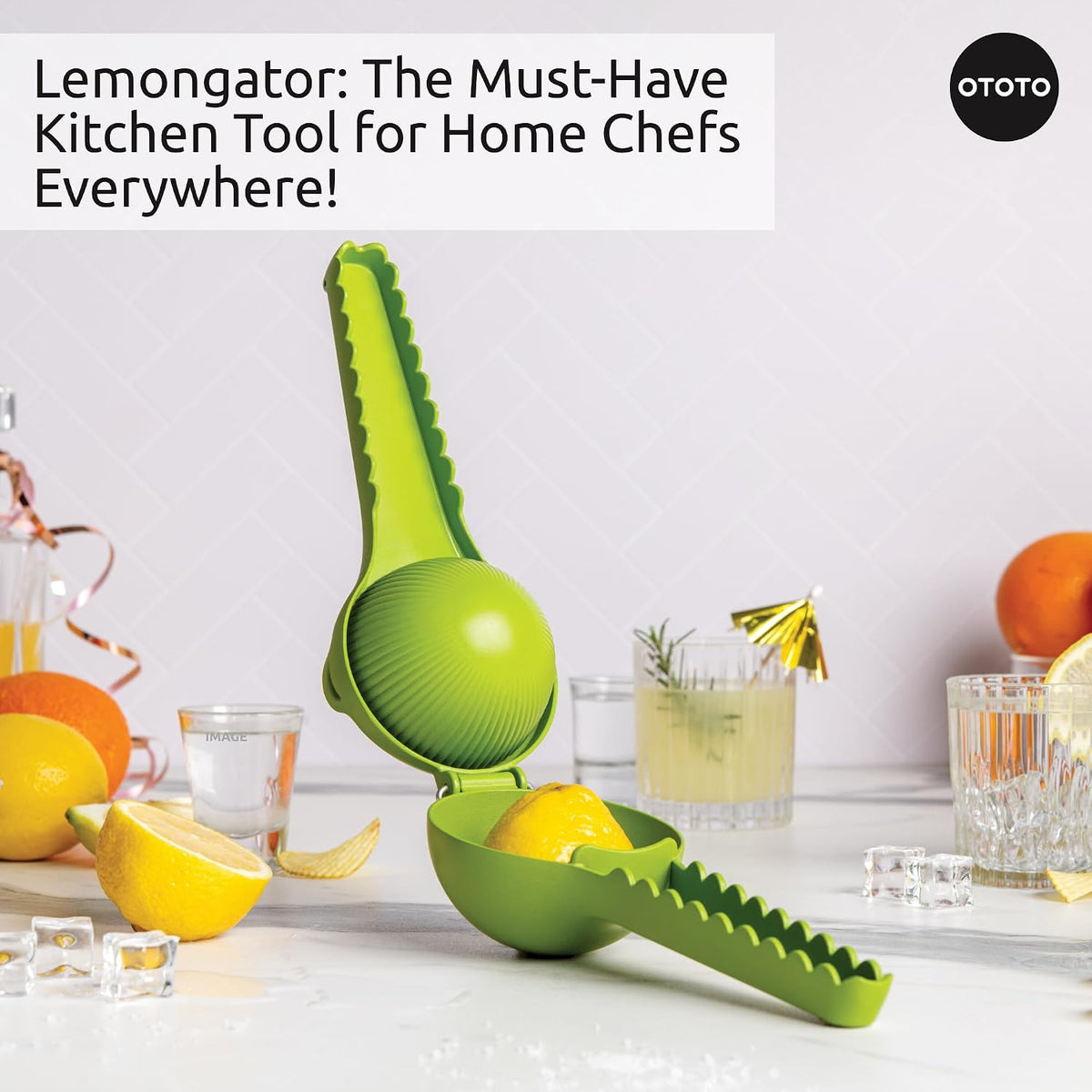 OCTO Lemon Juicer Hand - Easy to Hold Lemon Squeezer Manual for Lemon, Lime, Oranges - BPA Free, Dishwasher Safe Citrus Juicer Hand Press Manual - Fun Kitchen Gadgets & Tools