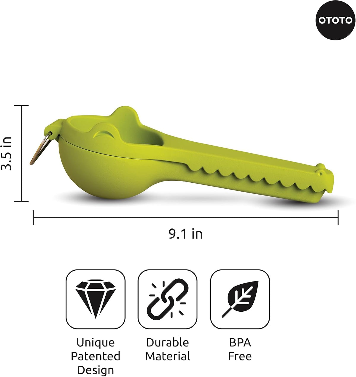 OCTO Lemon Juicer Hand - Easy to Hold Lemon Squeezer Manual for Lemon, Lime, Oranges - BPA Free, Dishwasher Safe Citrus Juicer Hand Press Manual - Fun Kitchen Gadgets & Tools