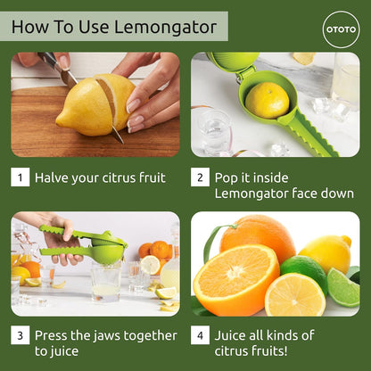 OCTO Lemon Juicer Hand - Easy to Hold Lemon Squeezer Manual for Lemon, Lime, Oranges - BPA Free, Dishwasher Safe Citrus Juicer Hand Press Manual - Fun Kitchen Gadgets & Tools