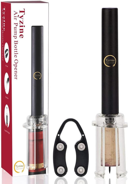 Air Pressure Pump Bottle Opener With Foil Cutter,Aerator Pourer,Vacuum Stopper(4PCS),Simple Cork Remover,Efficient Corkscrew Bottle Opener,Great For Wine Lovers,Perfect Wine Gift.