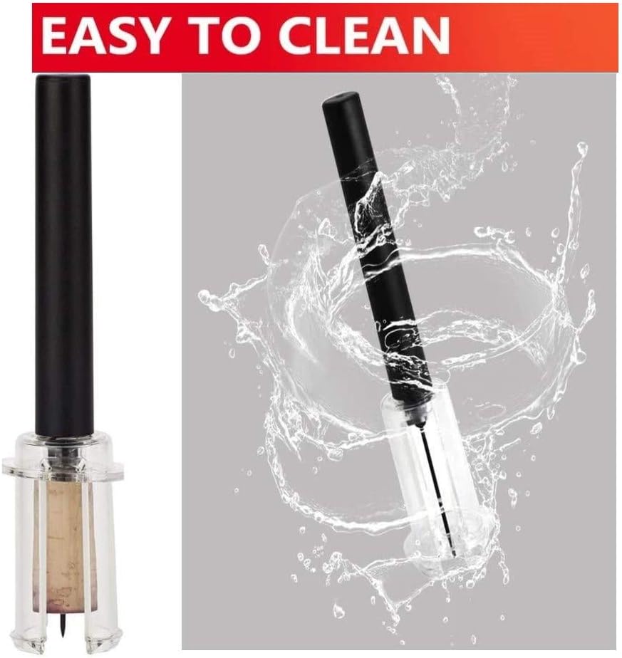 Air Pressure Pump Bottle Opener With Foil Cutter,Aerator Pourer,Vacuum Stopper(4PCS),Simple Cork Remover,Efficient Corkscrew Bottle Opener,Great For Wine Lovers,Perfect Wine Gift.