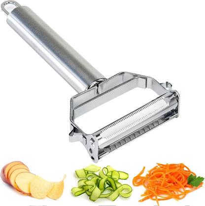 1 pcs Vegetable Peeler, Julienne Vegetable Peeler, Stainless Steel Multifunctional peeler scraper,Shredder, Double-Sided Blade Potato Peelers for Carrot Cucumber Apple Veggie Fruit