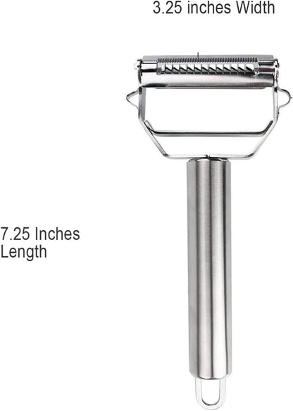 1 pcs Vegetable Peeler, Julienne Vegetable Peeler, Stainless Steel Multifunctional peeler scraper,Shredder, Double-Sided Blade Potato Peelers for Carrot Cucumber Apple Veggie Fruit
