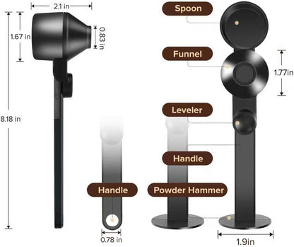 Coffee Scoop 2Tbsp & 51mm Espresso Tamper - BPA-Free PCTG Scoop Funnel, Fits K-Cups, Precise Measuring for Coffee/Protein/Powder/Hot Cocoa & Formula Dispensers (Black 1Pack)