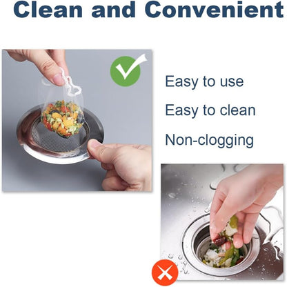 WYIRONG 250 Pack Disposable Drain Covers, Disposable Mesh Sink Strainer Pouches for Sourdough, One Use Sourdough Drain Catcher Mesh Cover Nets for Kitchen Sink, Strainer Pouches Kitchen and Bathroom