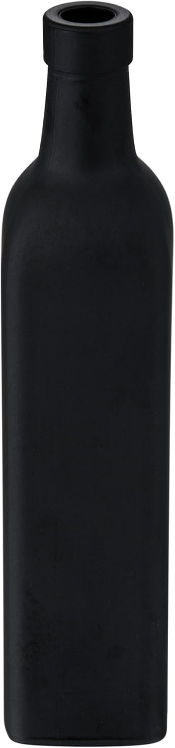 Restaurantware RW Base 16.9 Ounce Olive Oil Dispenser 1 Kitchen Oil Dispenser Bottle - With Stainless Steel Pourer Non-Leaking Black Glass Olive Oil Pourer For Cooking Or Salad Dressings