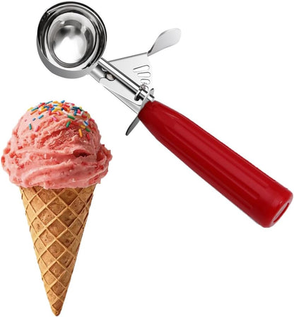 TOPKITCHEN Commercial-Grade Ice Cream Scoop 3.25 oz, 18/8 Stainless Steel Cookie Scoop with Plastic Handle, Portion Control Disher Scoop for Bakeries, Restaurants & Dessert Shops, #10, Ivory