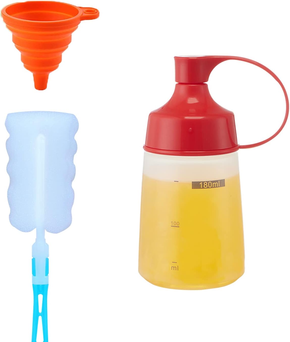 Condiment Squeeze Bottles for Sauces Pancake Batter Plastic - Wide Mouth Kitchen Ketchup Mustard Squirt Bottle Empty Dispenser for Icing Oil Salad Food Liquid for Griddle BBQ(4 PCS, 18 oz.)