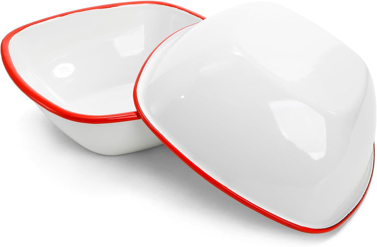 Elsjoy 2 Pack 3 Quart Large Enamel Bowl, 11 Inch Vintage Enamel Mixing Bowl, Kitchen Enamelware for Fruit, Salad, Pasta