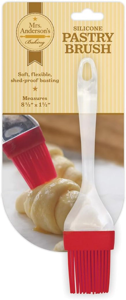 Mrs. Anderson's Baking Solid-Ferrule Natural Boar Bristles Pastry Basting Brush, 2" x 8.25"