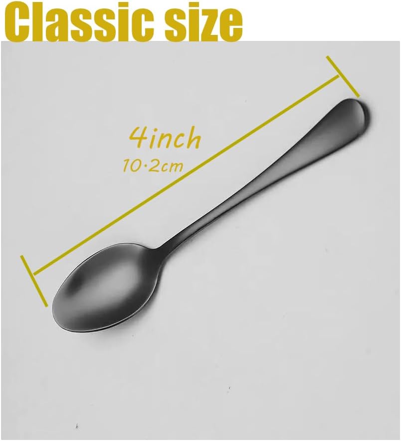 Wesdxc56 Demitasse Espresso Spoons, Mini Coffee Spoon, 4.7 Inches Stainless Steel Small Spoons for Dessert, Set of 6