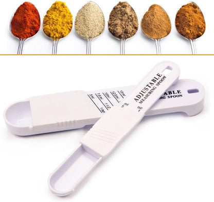 2 PCS Adjustable Measuring Spoon Set, Measuring Dry/Liquid Ingredients, Metering Spoon for Baking, Cooking