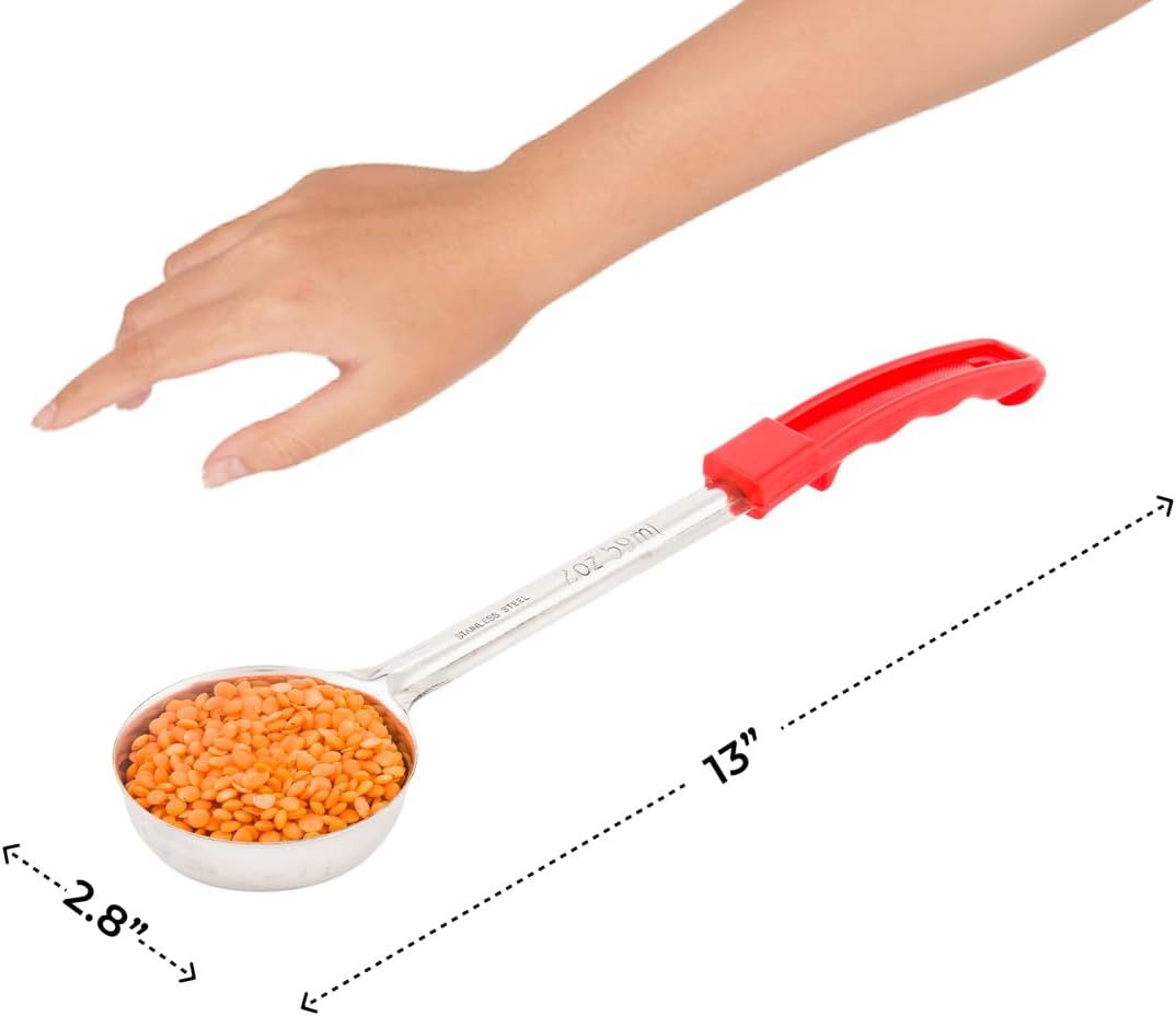 Restaurantware Met Lux 6 Ounce Portion Ladle 1 With Black Handle Portion Serving Spoon - Does Not Corrode Dishwashable Stainless Steel Portion Control Serving Utensil Multipurpose