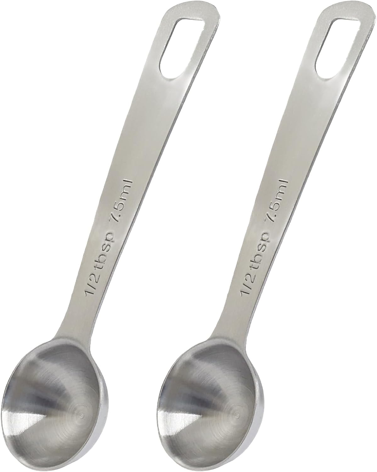 2Pcs 2/3 Tablespoon (2/3 Tbsp | 2 Tsp | 10 Ml | 10 Cc) Stainless Steel Measuring Spoons, 2 Teaspoon Metal Single Measuring Spoon for Measuring Coffee Powder, Grains and Loose Tea