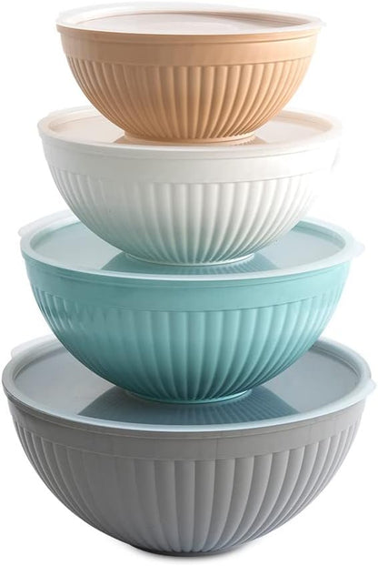 Nordic Ware Prep and Serve Mixing Bowls Set, 3-Piece, Earth-Tones