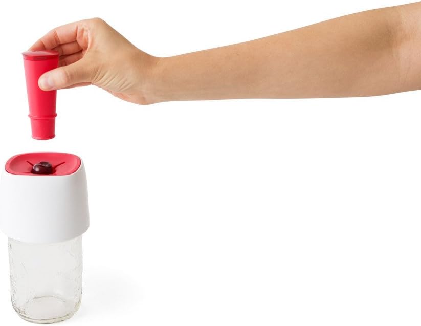 Chef'n QuickPit Cherry Pitter Preserve Prep Lid (Baking White/Cherry)