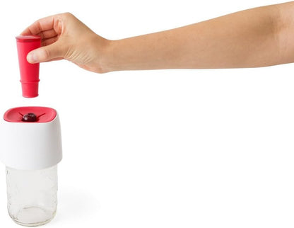 Chef'n QuickPit Cherry Pitter Preserve Prep Lid (Baking White/Cherry)