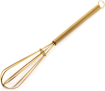 Mini Whisks 7 inch 4Pcs Stainless Whisk, Hand Egg Mixer for Flour Cake Egg, Kitchen Cooking Baking Use Whisk （Gold）