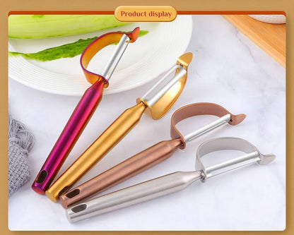Stainless Steel Vegetable Peeler Gold 2 Pieces, with Potato Eye Remover & Swiveling Twin Blades, Y Shaped Titan Potato Peeler for Fruit & Veggie, Dishwasher Safe