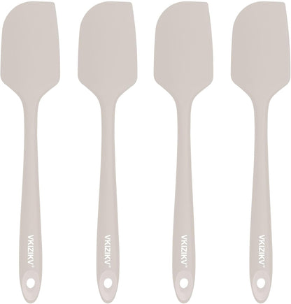 4 Pcs Silicone Spatula Set, 11.4 In, 600°F Heat Resistant Rubber Spatulas for Baking, Cooking & Mixing, Flexible and Non-Stick Kitchen Utensils, Seamless & Dishwasher Safe (Multicolor)