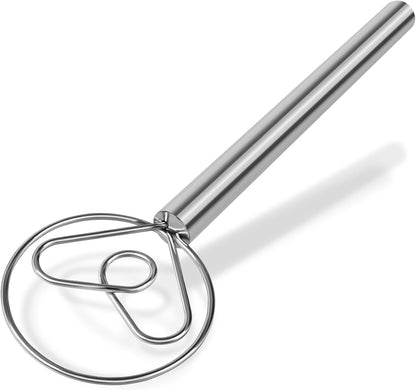 Maxjoy Danish Dough Whisk Wooden Dutch Bread Mixer with Stainless Steel Hook for Sourdough Baking Hand Tool