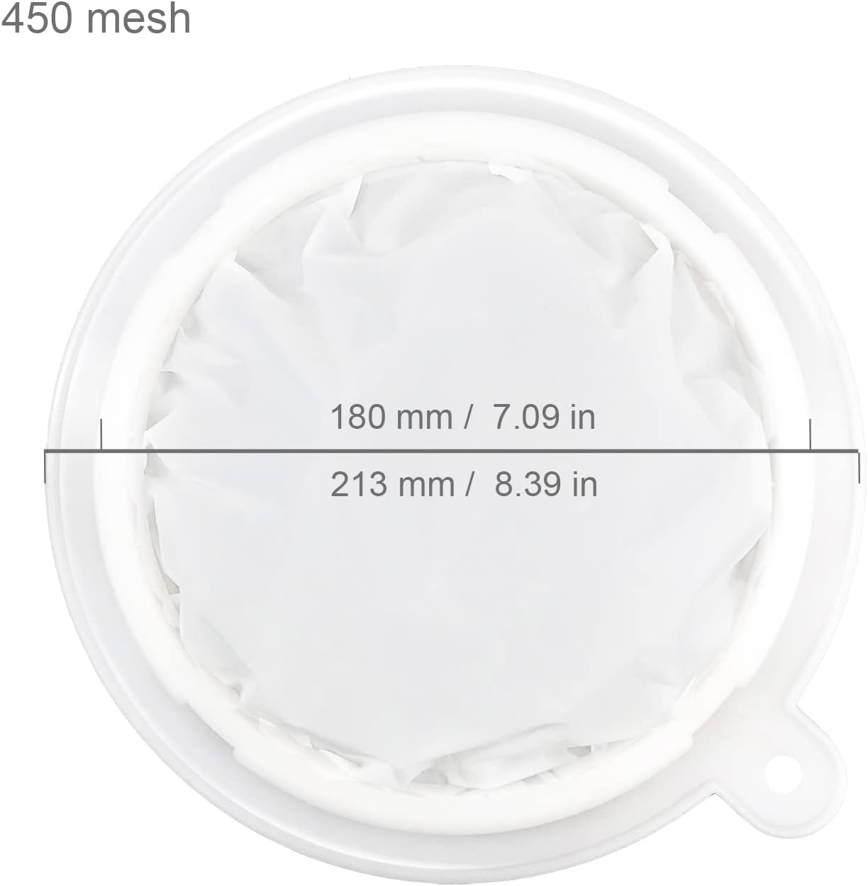 8.4in 80 Mesh Big Nylon Mesh Filter Ultra-Fine Sieve Sediments Strainer PP Frame for Straining Juice,Honey,Tea