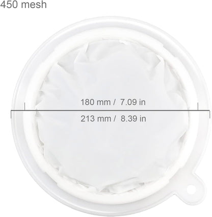 8.4in 80 Mesh Big Nylon Mesh Filter Ultra-Fine Sieve Sediments Strainer PP Frame for Straining Juice,Honey,Tea