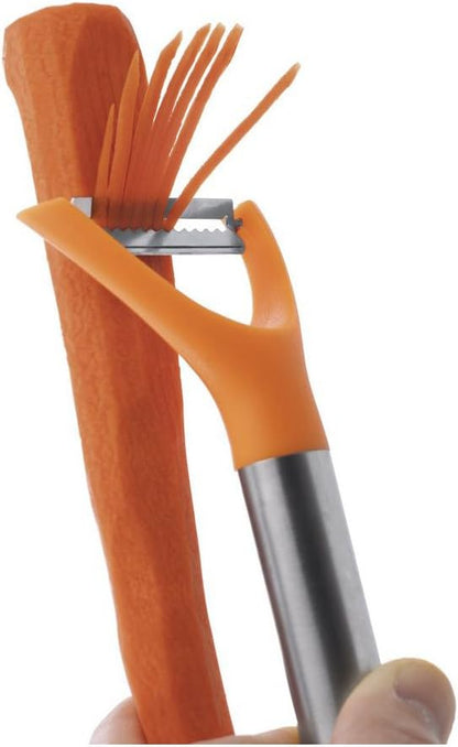 Progressive International Orange and Stainless Steel Julienne Peeler