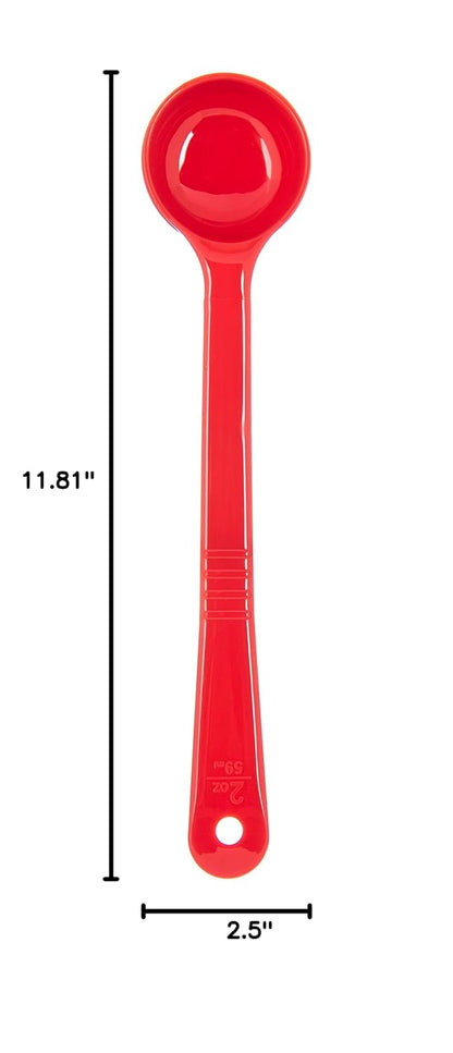 Carlisle FoodService Products 399214 Solid Long Handle Portion Control Spoon, 8 oz, Blue
