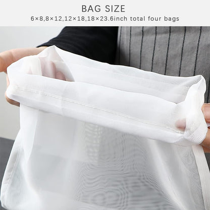 4PCS Large Size Fine Mesh Nylon Strainer For Kitchen，CheeseCloth For Straining With Handle Strainers ,Extra Fine Mesh Strainer Cheese Cloths Bulk Sieve For Cooking Kitchen Tools For Straining