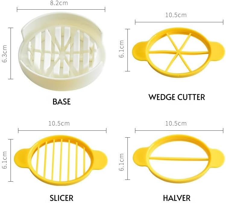 3-in-1 Egg Slicer for Hard-Boiled Eggs, Preserved Eggs, Century Eggs – Multi-Functional Kitchen Egg Cutter with Stainless Steel Wires – Cross-Border Household Tool for Even, Clean Cuts (Yellow)
