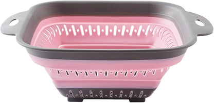 Generic Collapsible Colander and Strainer, Silicone Strainer Colanders Food Strainers, Heavy Duty Kitchen Drainer Basket, for Vegetable and Fruit, Kitchen Essentials (Light Purple)