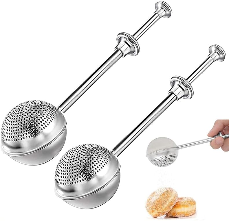 Powdered sugar shaker duster, flour dispenser for bread baking, rice flour sifter, sourdough bread baking supplies, versatile flour duster for baking, ideal for powdered sugar and flour distribution