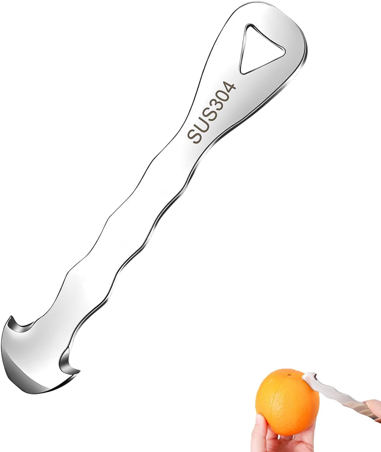 Stainless Steel Citrus Peeler Tool – Orange Peeler for Kitchen, Lemon Peeler, Grapefruit Peeler, Effortless Fruit Peeler with Sharp Blade, Ergonomic Grip, Rust-Resistant, Easy Storage