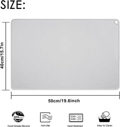 Standard Silicone Mat,Black Baking Mat-Food Grade Kids Dinner Table Placemat Non Slip Counter Mat with Raised Edges Heat Resistant Mat for Air Fryer Nonstick Pastry Dough Mat(1 Pack 23.6'' x 15.7'')