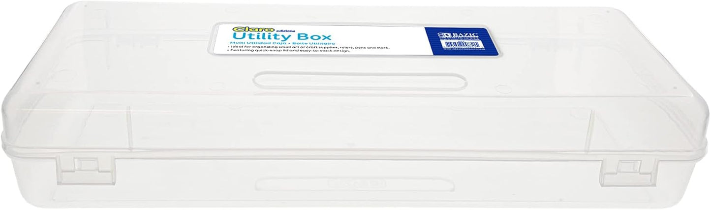 BAZIC PRODUCTS Clear Utility Box, Ruler Length, 1 Count, Polypropylene