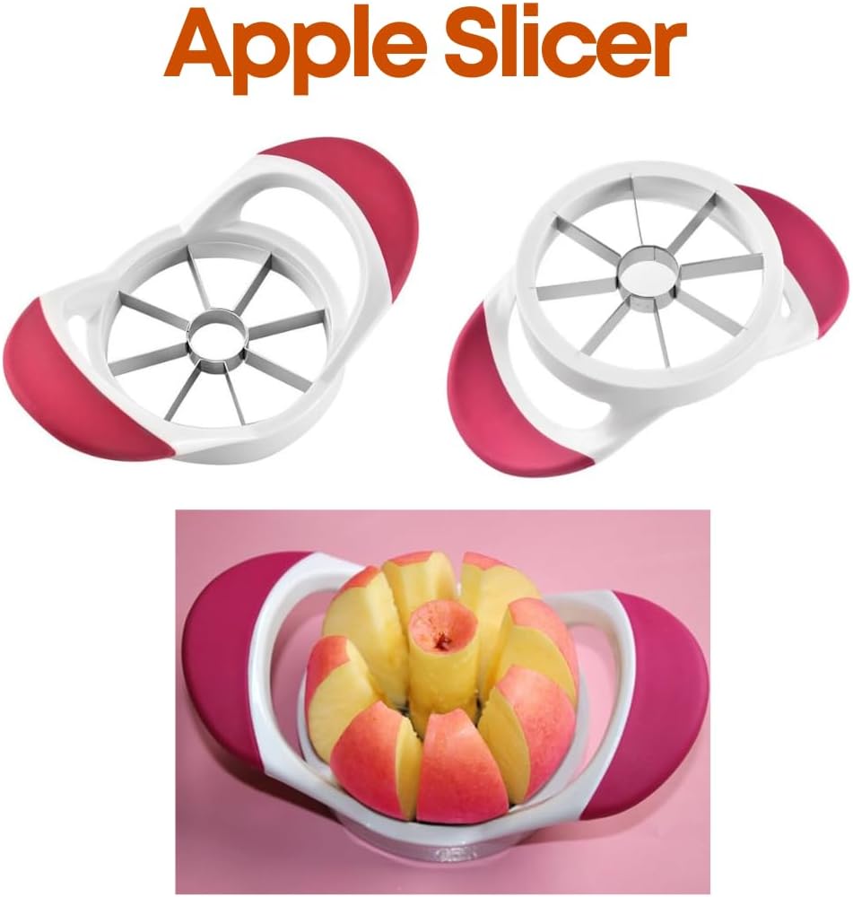 3PCS Stainless Steel Apple, Avocado & Pineapple Slicer Set – Heavy-Duty Corer & Cutter with Reinforced Blade for Quick & Easy Fruit Cutting Prep – Sharp, Durable & Ergonomic Kitchen Tool”