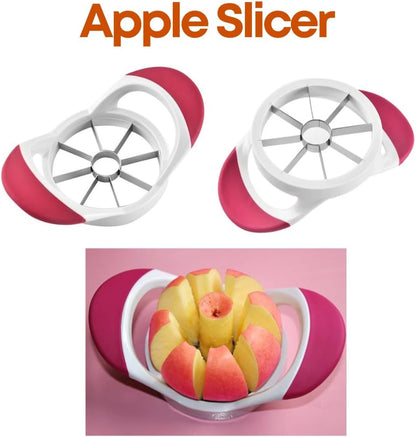3PCS Stainless Steel Apple, Avocado & Pineapple Slicer Set – Heavy-Duty Corer & Cutter with Reinforced Blade for Quick & Easy Fruit Cutting Prep – Sharp, Durable & Ergonomic Kitchen Tool”