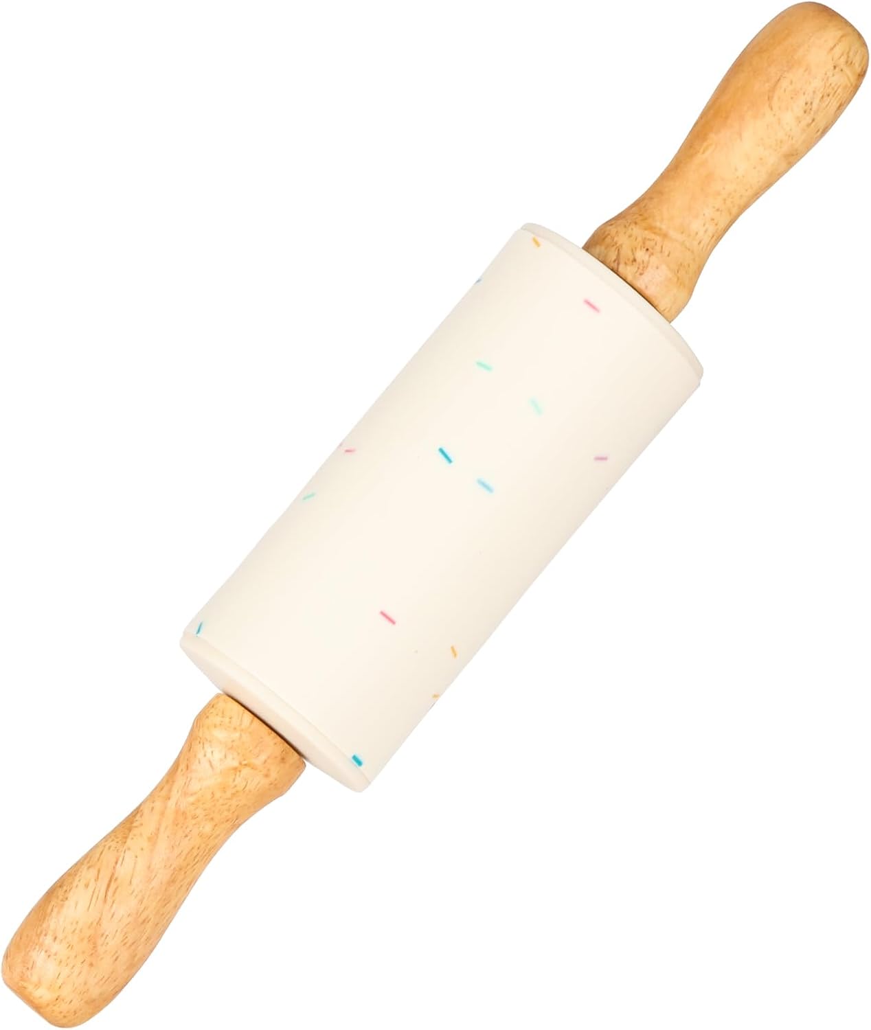 Mini Silicone Rolling Pin for Kids, Non-stick Surface Wood Handle, 9 Inch 1 Pack Blue