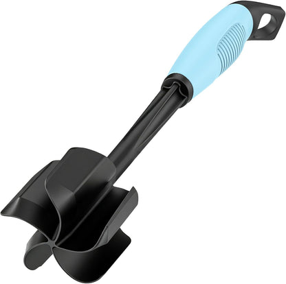Ourokhome Meat Chopper and Potato Masher, Heat Resistant Nylon Ground Beef Smasher for Hamburger, 5 Curved Blades Nonstick Mixer & Stirrer, Practical Kitchen Gadgets, Black