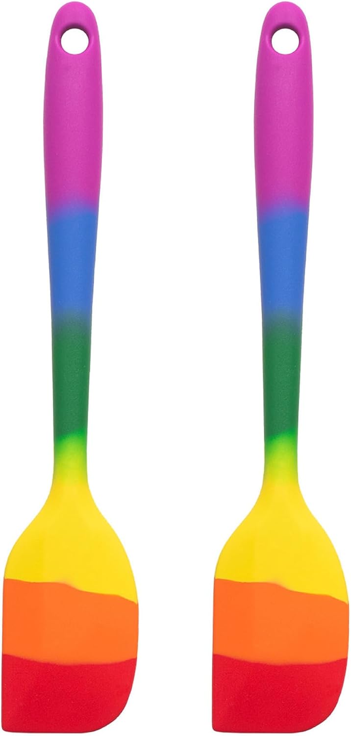 Cooking With Pride Non-Stick Pastry Brush, Heat-Safe Silicone With Iron Core, 8.5-Inch