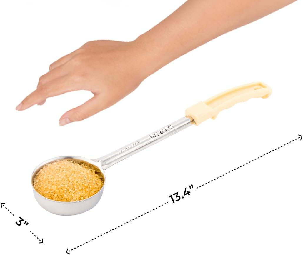 Restaurantware Met Lux 6 Ounce Portion Ladle 1 With Black Handle Portion Serving Spoon - Does Not Corrode Dishwashable Stainless Steel Portion Control Serving Utensil Multipurpose