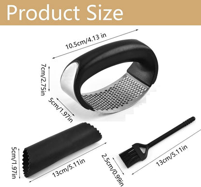 Garlic Presser, Garlic Press Rocker Stainless Steel, Garlics Slicer & Grinder Extracts More Garlics Paste, With Ergonomic Handle, Kitchen Gadgets