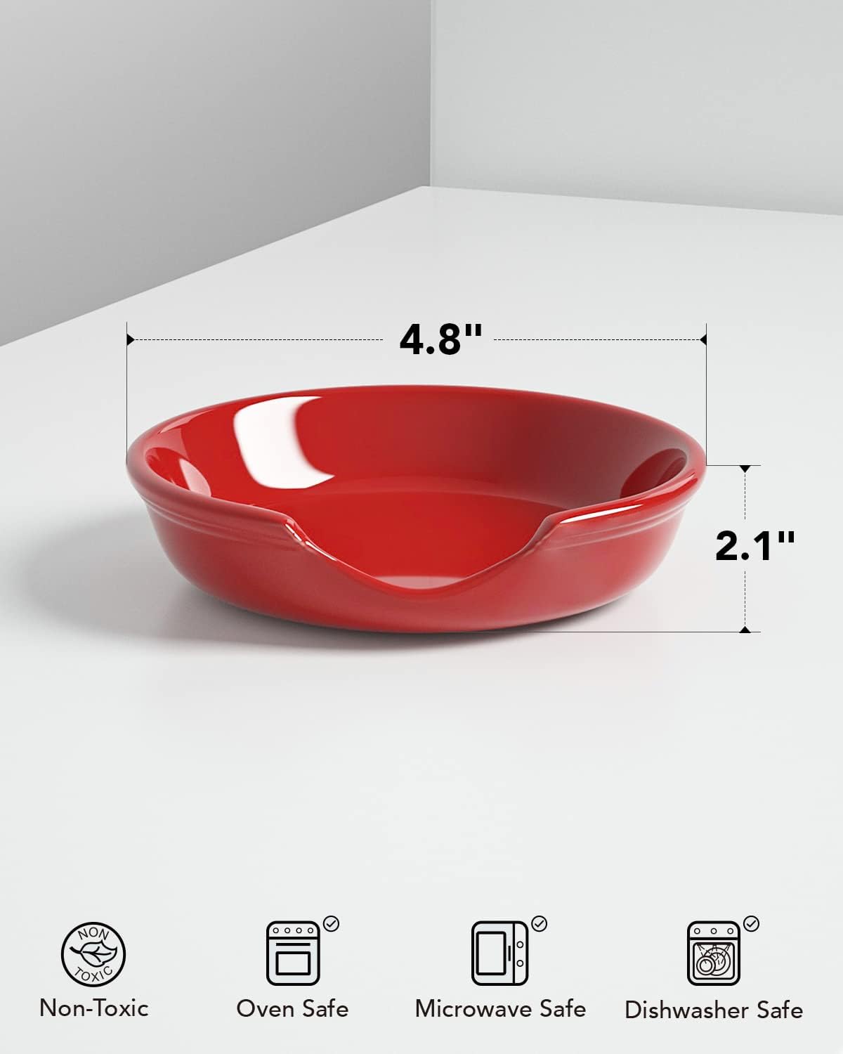 LE TAUCI Ceramic Spoon Rest, 4.8 Inch Spoon Rest for Stove Top, Spoon Holder for Kitchen Counter, Coffee Spoon rest, Utensil Rest for Cooking, True White