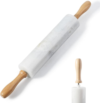 Koville Indian Green Marble Rolling Pin, Non-Stick Stone Dough Roller, 18 Inch Rolling Pin for Baking,Pasta, Dumpling, Ravioli, Fondant,Pie Crust, Kitchen Baking Pastry Tools, Kitchen Essential