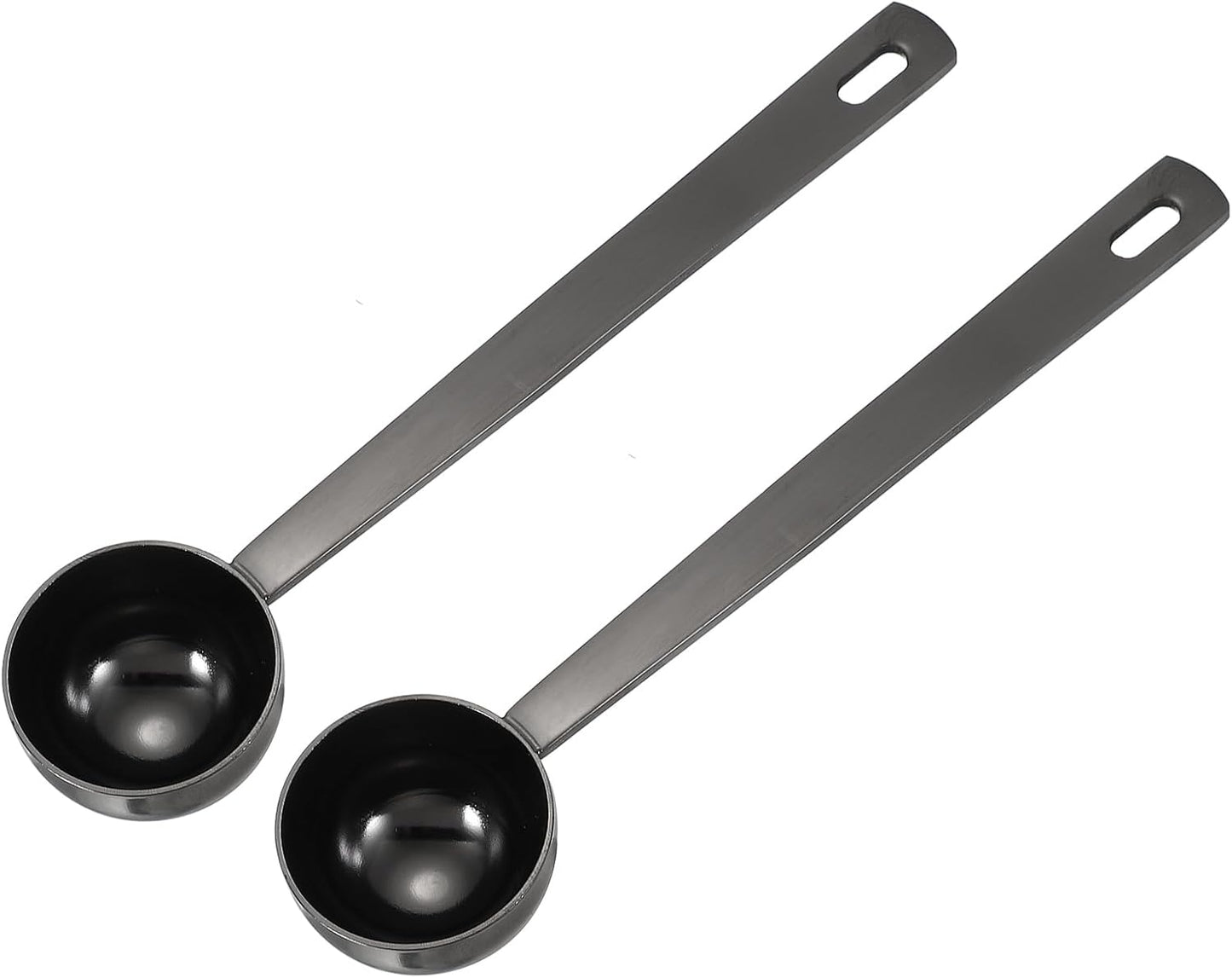 uxcell Measuring Spoon, 15ml Long Handle Table Scoop Teaspoon Coffee Scoop Spoon for Ground Coffee Tea Sugar Cooking Baking, Black