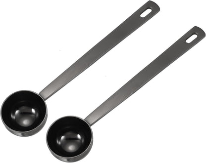 uxcell Measuring Spoon, 15ml Long Handle Table Scoop Teaspoon Coffee Scoop Spoon for Ground Coffee Tea Sugar Cooking Baking, Black