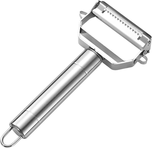 Vegetable Peeler,Julienne Cutter, Stainless Steel Dual Blade Fruit Peeler Slicer Shredder, 2 in 1 Kitchen Peeling Tool for Potato Carrot Cucumber Fruit
