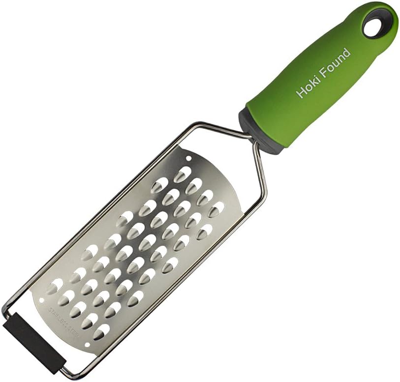 Hoki Found Stainless Steel Coarse Cheese Shredder - Zester, Vegetable & Fruit Grater - Black