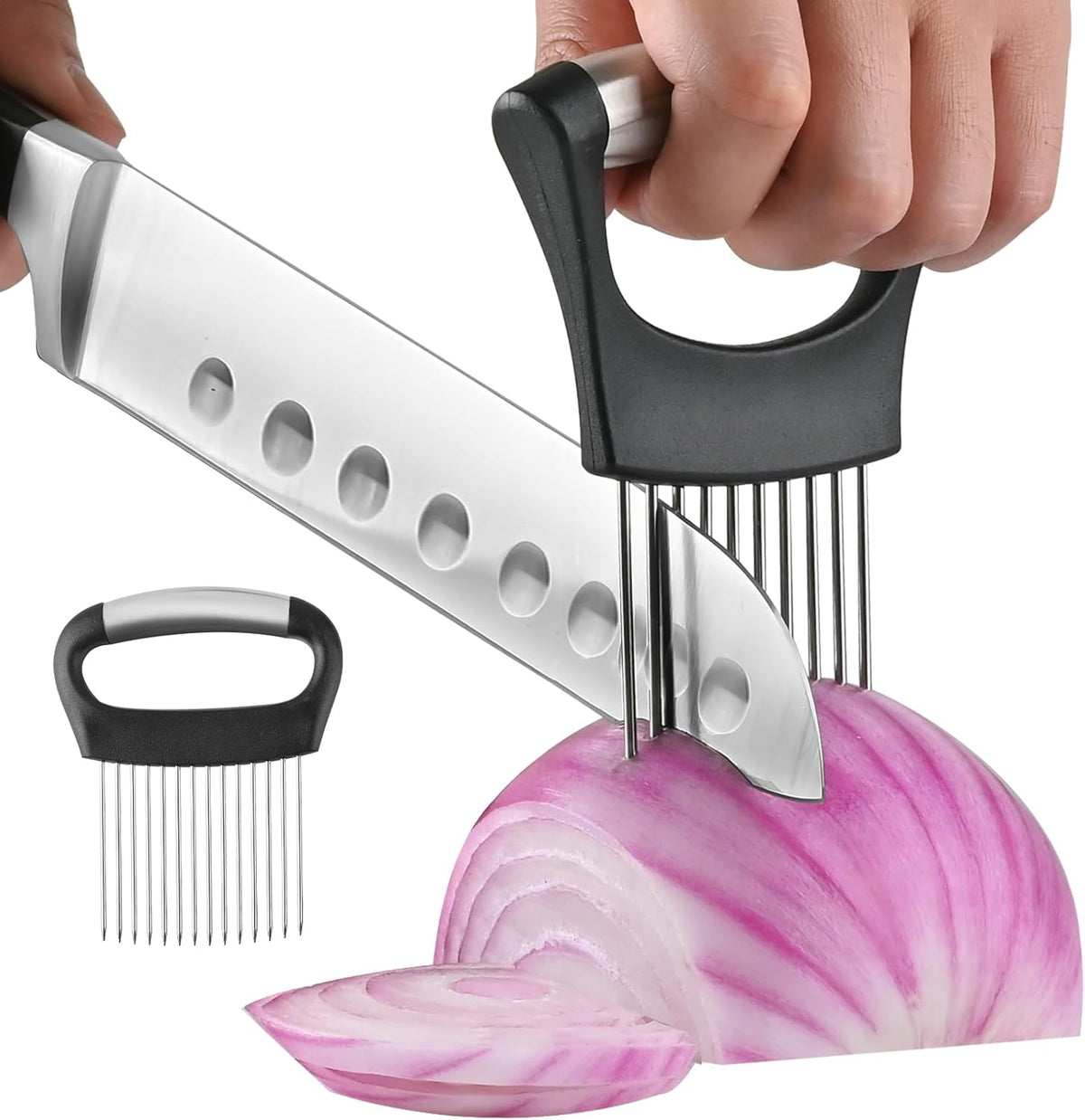 2 PCS Onion Holder for Slicing, Vegetable Slicer Slice Cutter Chopper Guide